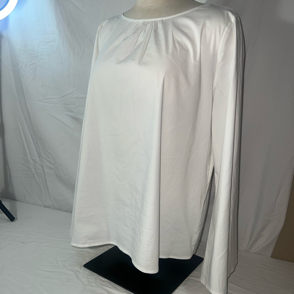 Christian Siriano For J Jill Womens White Bell Sleeve Blouse medium - Women